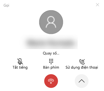 Cửa sổ cuộc gọi đã bung rộng.