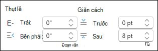 Thay đổi Thụt lề và Giãn cách Word cho web