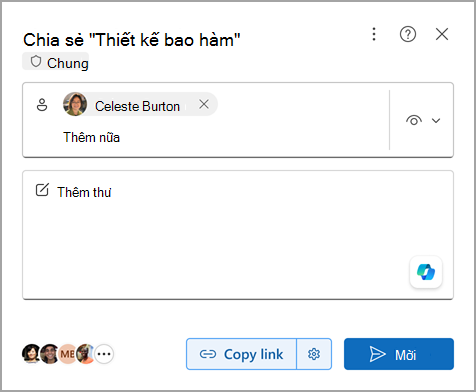 Chia sẻ tài liệu trong Microsoft Word trên web, bằng nút tóm tắt Copilot.