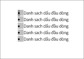 Các dấu đầu dòng đã chọn