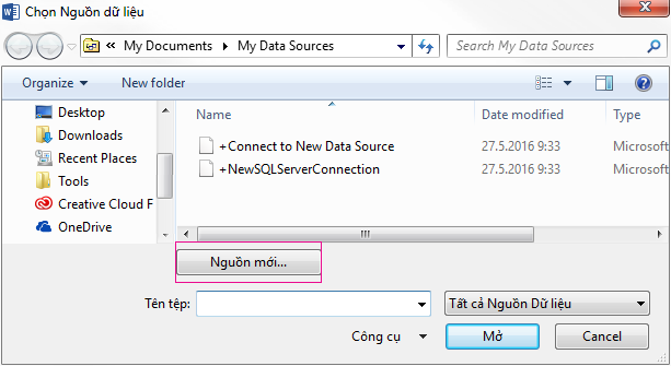 nguồn dữ liệu phối thư