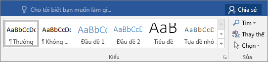 Bộ sưu tập Kiểu nằm trên tab Nhà