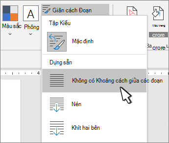 Đặt giãn cách đơn trên tài liệu
