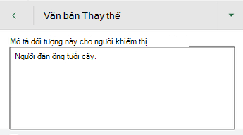 Hộp thoại Văn bản thay thế trong Excel for Android.