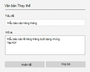Ví dụ về văn bản thay thế cho tệp nhúng trong OneNote for Windows 10.