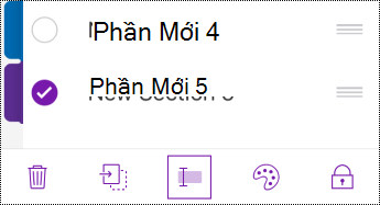 Nút Đổi tên mục trong thanh menu trên iPhone.