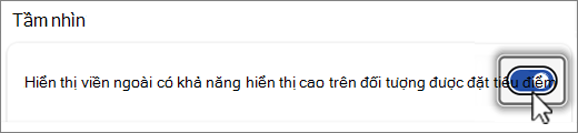 Hiển thị ảnh chụp màn hình nút viền ngoài khả năng hiển thị.