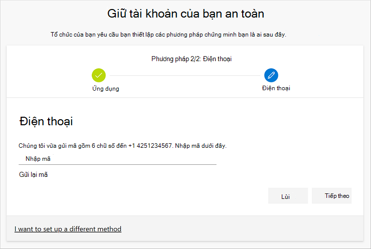 Kiểm tra tài khoản của bạn bằng tin nhắn văn bản