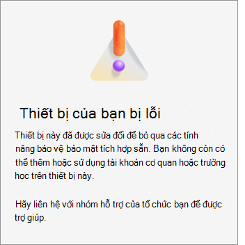 Ảnh chụp màn hình hiển thị lỗi Thiết bị của bạn đã bị bẻ đoạn trong Microsoft Authenticator trên iOS.