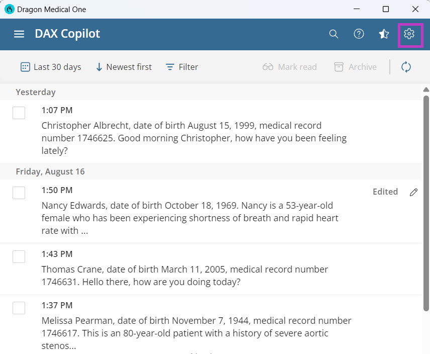 Desktop summary with Settings menu highlighted