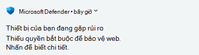 Thiết bị đang gặp rủi ro thông báo