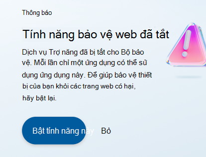 Tắt tính năng bảo vệ web