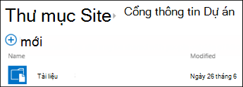 Chọn một site trong danh sách Thư mục Site trong Office 365 để xem các thư viện tài liệu trên site đó.