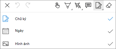 Menu Văn bản Đánh dấu PDF trong OneDrive cho Android