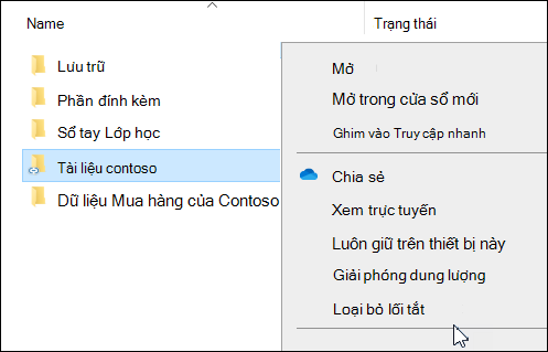 Loại bỏ Lối tắt trong OneDrive File Explorer