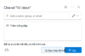 Hộp thoại Chia sẻ
