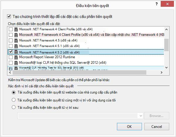 ClickOnce Bootstrapper package for the .NET Framework 4.5.2 on Visual ...