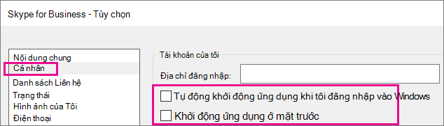 Chọn Cá nhân, sau đó bỏ chọn các tùy chọn để bắt đầu tự động.