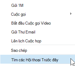 Tìm các hội thoại trước đây