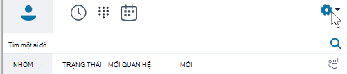 Skype for Business Chọn Menu Chính