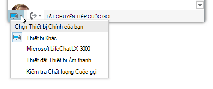 Ảnh chụp màn hình hiển thị menu Chọn Thiết bị Chính của Bạn.