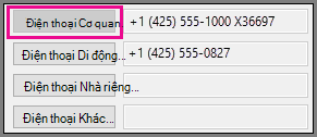 Số Điện thoại Cơ quan bị Xám.