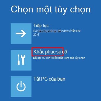A screenshot of Choose an option with Troubleshoot highlighted.