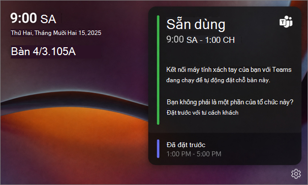 Màn hình chính của hub bàn Teams
