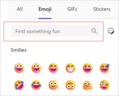 Ảnh chụp màn hình hiển thị tìm kiếm từ khóa trong menu emoji.