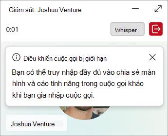 Hàng đợi quản lý hiển thị các tùy chọn để thì thầm hoặc sải.