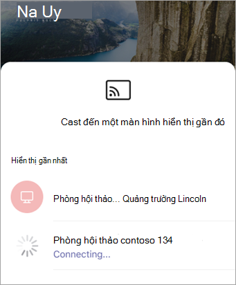 Chọn thiết bị khi PowerPoint mở