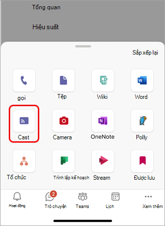 Nhấn vào Hiển thị