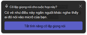 Thông báo cách ly thoại trong Microsoft Teams