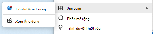 Ảnh chụp màn hình lệnh cài đặt trên menu Thiết đặt.