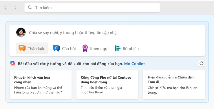 Ảnh chụp màn hình liên kết trên nguồn cấp dữ liệu Trang chủ.