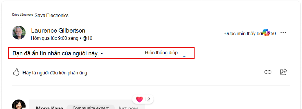 Kết quả ẩn thư của người dùng