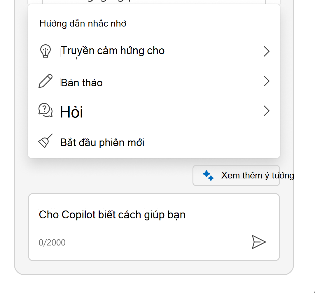 Ảnh chụp màn hình hiển thị menu Sparkle được mở rộng để hiển thị hướng dẫn Yêu cầu.