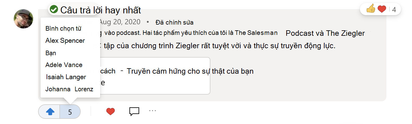 Làm thế nào để xem ai đã bình chọn cho câu trả lời cho một câu hỏi