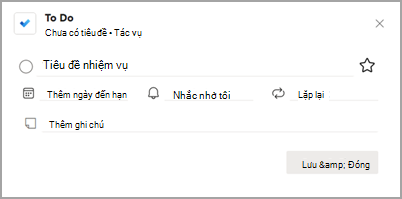 Ảnh chụp màn hình hiển thị hộp thoại bật lên Việc Cần Làm.