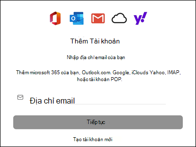 Thêm tài khoản vào Outlook for Mac
