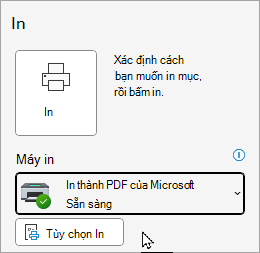 Tùy chọn In Tệp Outlook Cổ điển