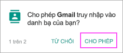 Cho phép liên hệ