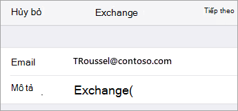 Đăng nhập Exchange