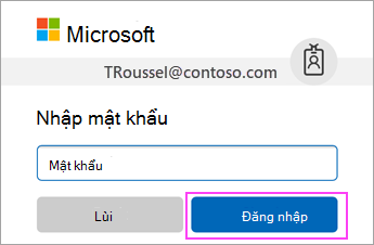 Nhập mật khẩu tài khoản cơ quan hoặc trường học O365 của bạn.