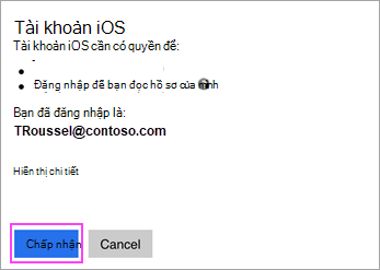 Nhấn Cho phép nếu được nhắc cấp quyền.