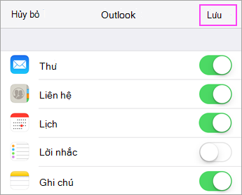 Cài đặt đồng bộ tài khoản