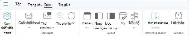 Tab Dạng xem trên Outlook for Windows mới