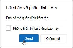 cửa sổ lời nhắc Phần đính kèm outlook mới