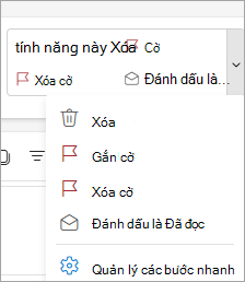 Ảnh chụp màn hình dải băng hiển thị thứ tự bước nhanh