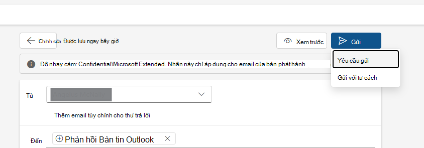 Bản tin Yêu cầu Gửi